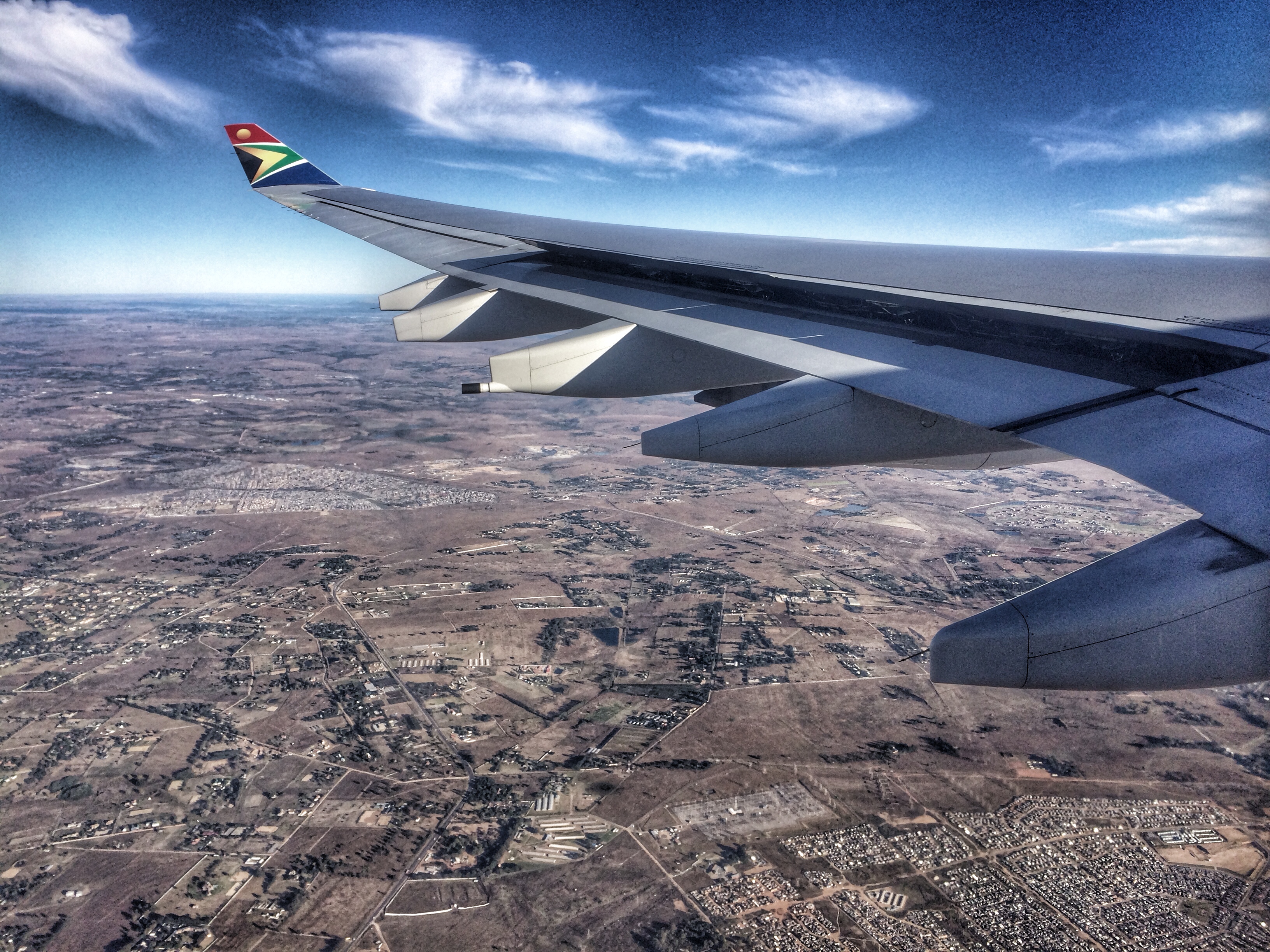 Flying into Johannesburg, South Africa - photo by Renel Holton / www.renelholton.com